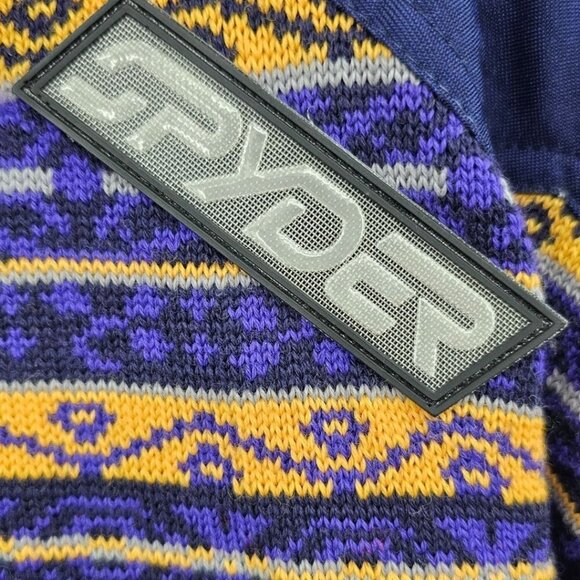 Spyder Vintage Mens M Wool Pullover Half Zip Sweater Purple Yellow - Picture 3 of 14